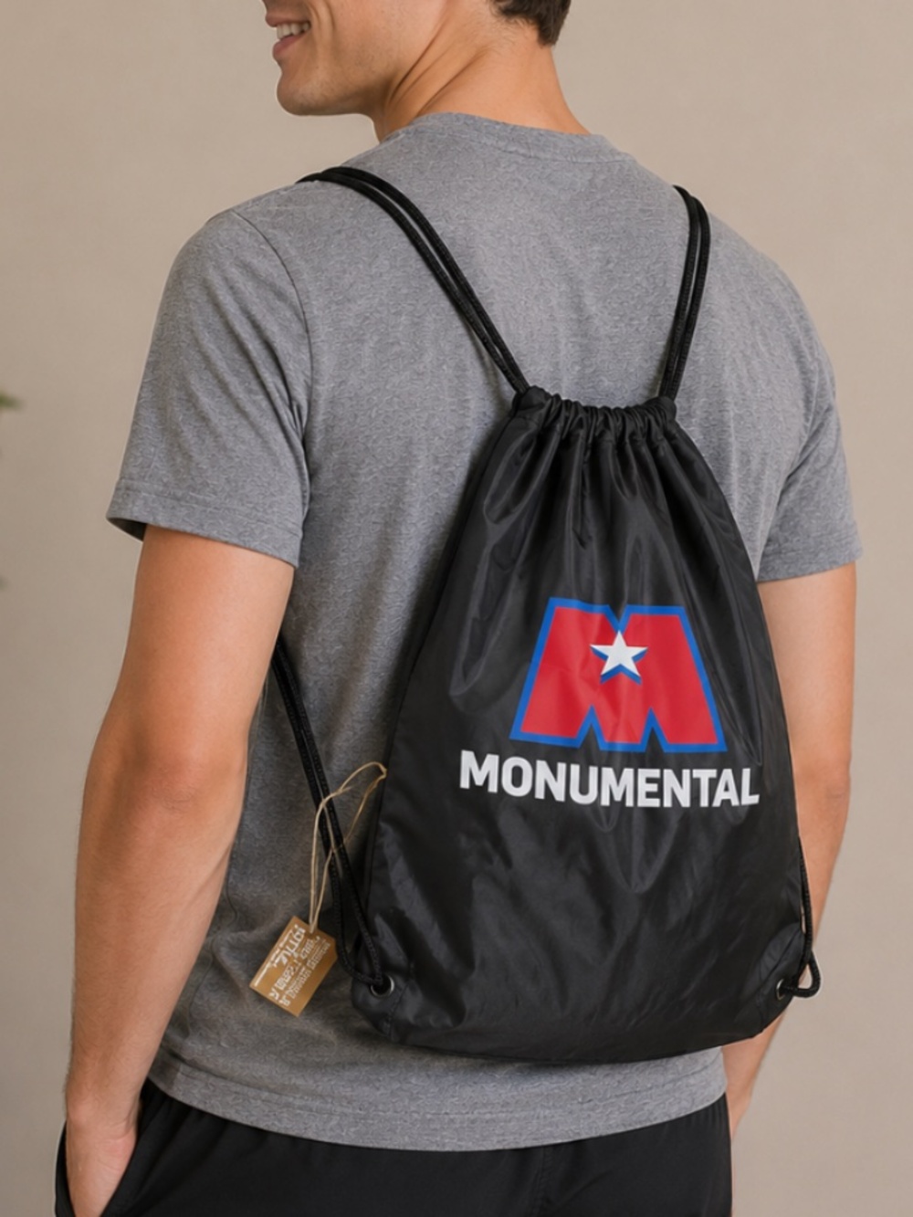 NWT Monumental Sports & Entertainment Black Drawstring Backpack – Unisex Bag